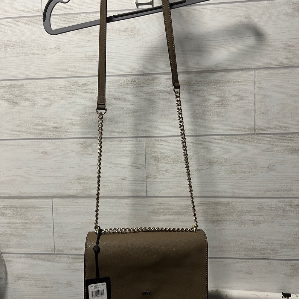 DKNY Brown Crossbody Bag with Chain Strap